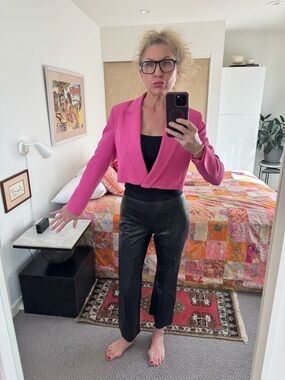 Zara Hot Pink Croppd Blazer | Structured Tailored Jacket